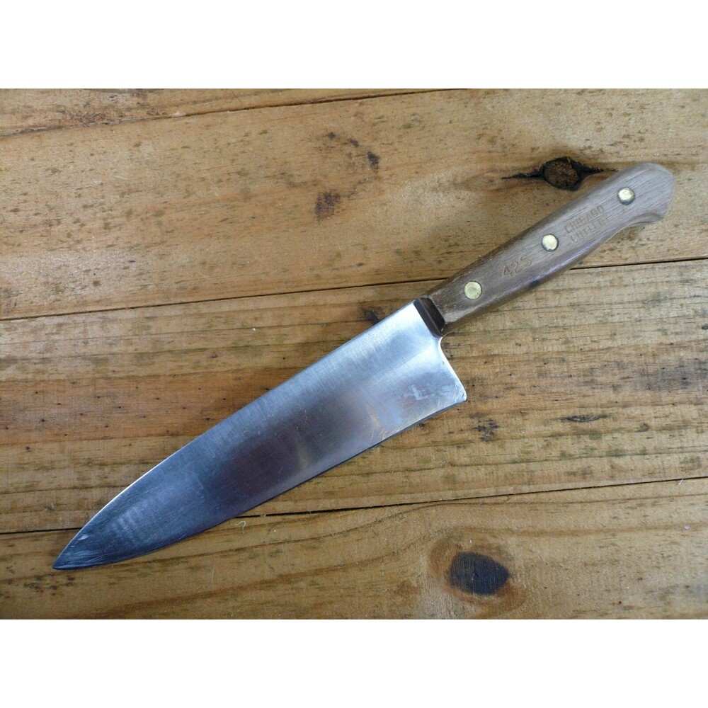 Vintage Chicago Cutlery 42S 8" Chef's Knife Walnut Handle